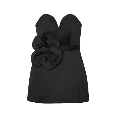 THE SATIN DAISY BELTED DRESS